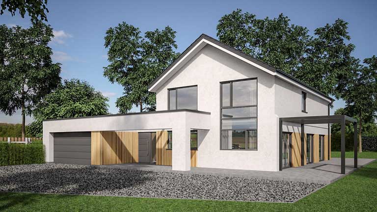 Contemporary remodelling of and extension to detached house